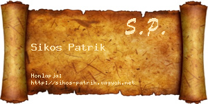 Sikos Patrik névjegykártya